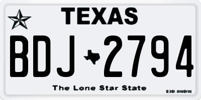 TX license plate BDJ2794