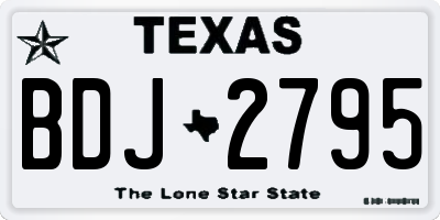 TX license plate BDJ2795