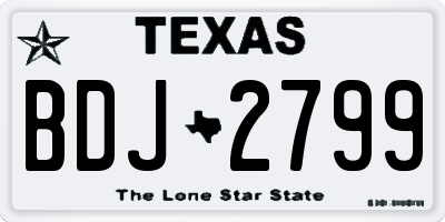 TX license plate BDJ2799