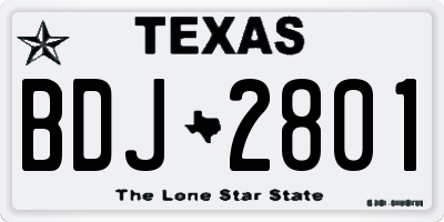 TX license plate BDJ2801