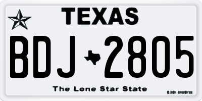 TX license plate BDJ2805