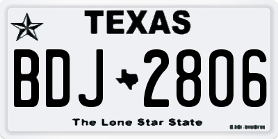 TX license plate BDJ2806