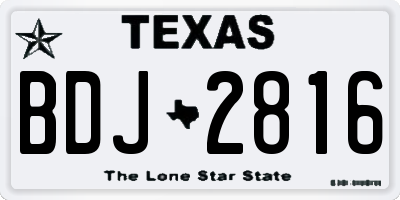 TX license plate BDJ2816
