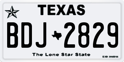 TX license plate BDJ2829