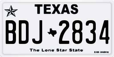 TX license plate BDJ2834