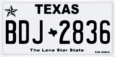 TX license plate BDJ2836