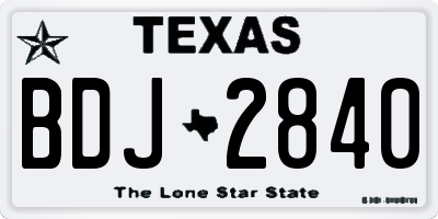 TX license plate BDJ2840