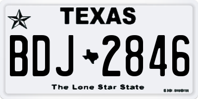 TX license plate BDJ2846