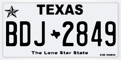 TX license plate BDJ2849