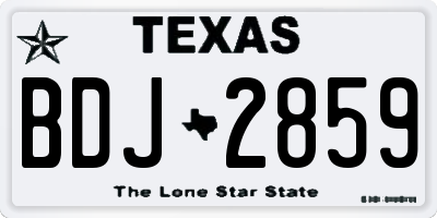 TX license plate BDJ2859