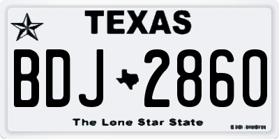 TX license plate BDJ2860