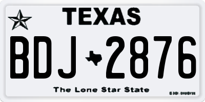 TX license plate BDJ2876