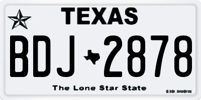 TX license plate BDJ2878