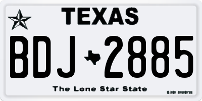 TX license plate BDJ2885