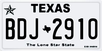 TX license plate BDJ2910