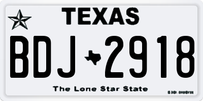TX license plate BDJ2918