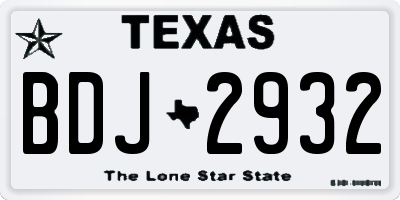 TX license plate BDJ2932