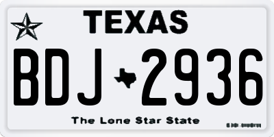TX license plate BDJ2936