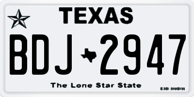 TX license plate BDJ2947