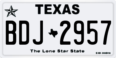 TX license plate BDJ2957