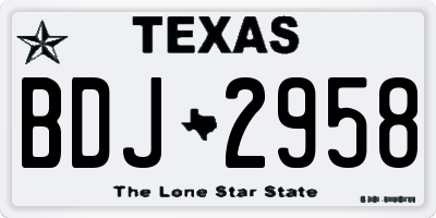 TX license plate BDJ2958