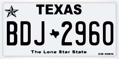 TX license plate BDJ2960
