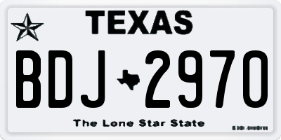 TX license plate BDJ2970