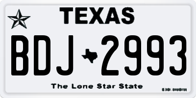 TX license plate BDJ2993