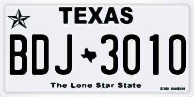 TX license plate BDJ3010