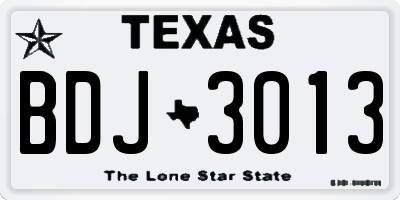 TX license plate BDJ3013