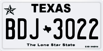 TX license plate BDJ3022