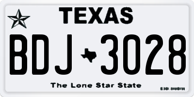 TX license plate BDJ3028