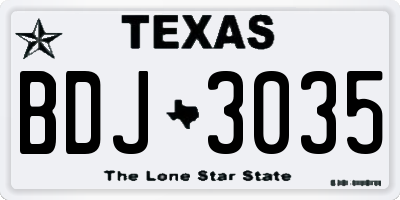 TX license plate BDJ3035