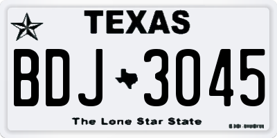TX license plate BDJ3045