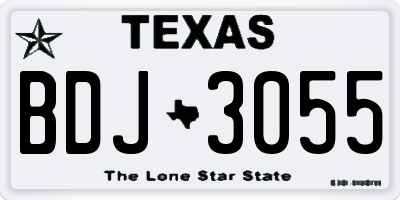 TX license plate BDJ3055