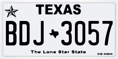TX license plate BDJ3057