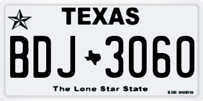 TX license plate BDJ3060