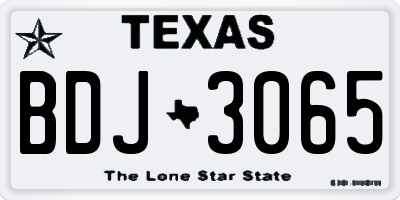 TX license plate BDJ3065