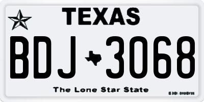TX license plate BDJ3068