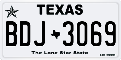TX license plate BDJ3069