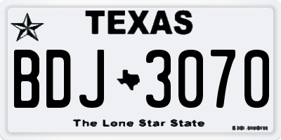 TX license plate BDJ3070