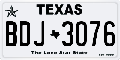 TX license plate BDJ3076