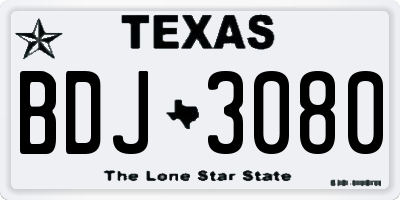 TX license plate BDJ3080