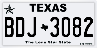 TX license plate BDJ3082