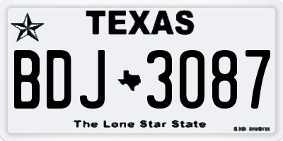 TX license plate BDJ3087