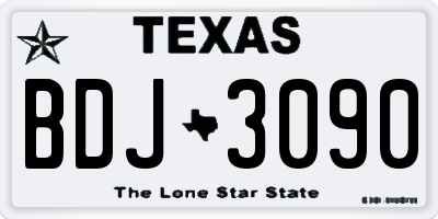 TX license plate BDJ3090