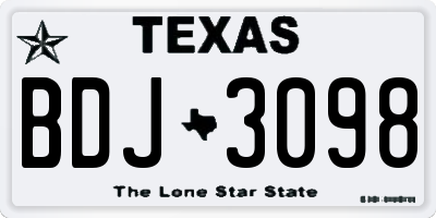TX license plate BDJ3098