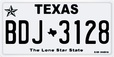 TX license plate BDJ3128