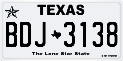 TX license plate BDJ3138