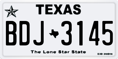 TX license plate BDJ3145